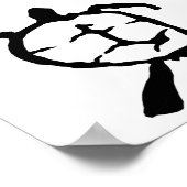 Poster Tortue hawaïenne - noir (Coin)