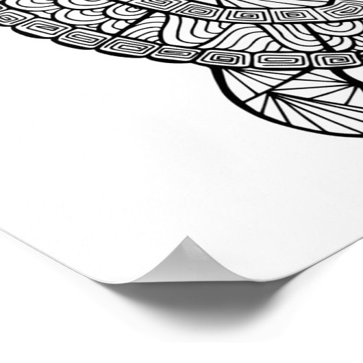 Poster Tortue inspirée 2 (Coin)