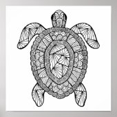 Poster Tortue inspirée 2 (Devant)