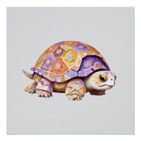 Tortue Jouant adorable animal amusant coloré Joyeu
