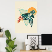 Poster Tortue Lover géométrique (Bureau à domicile)