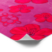 Poster Tortue luth tropicale et Hibiscus (Coin)