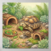 Poster Tortue Maman et Crèche de Bébé (Devant)
