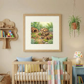 Poster Tortue Maman et Crèche de Bébé