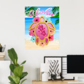 Poster Tortue marine Aloha Honu 3 (Bureau à domicile)