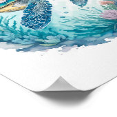 Poster Tortue Marine Animal à l'Aquarelle (Coin)
