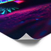 Poster Tortue marine couleur néon (Coin)