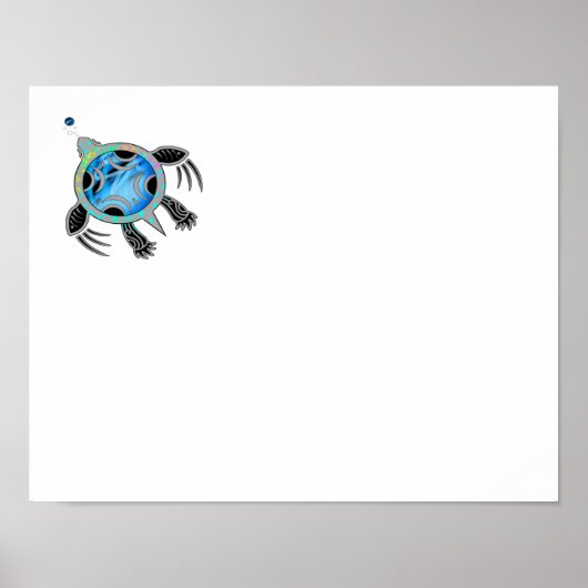 Poster Tortue marine peinte (Devant)