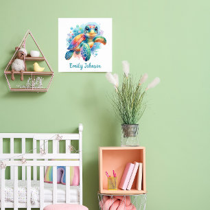 Poster Tortue marine personnalisable