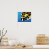 Poster Tortue marine Stylisée Hawksbill (Cuisine)