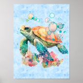Poster Tortue mignonne (Devant)