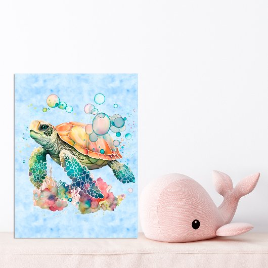 Poster Tortue mignonne