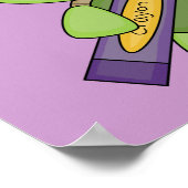 Poster tortue mignonne pourpre (Coin)