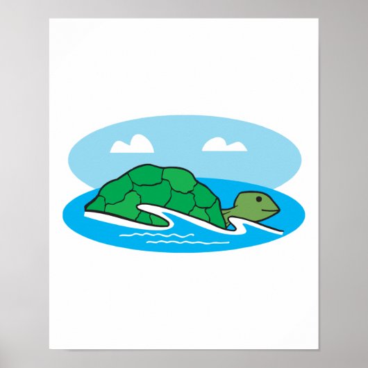 Poster tortue nageuse (Devant)