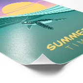 Poster tortue océan Summer Time (Coin)
