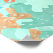 Poster Tortue sous la mer fête d'anniversaire (Coin)