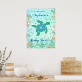 Poster Tortue Sous Le Baby shower Marin (Cuisine)