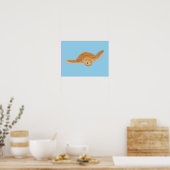 Poster Tortue sous l'eau - transparente. (Cuisine)