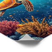 Poster Tortue sous-marine (Coin)