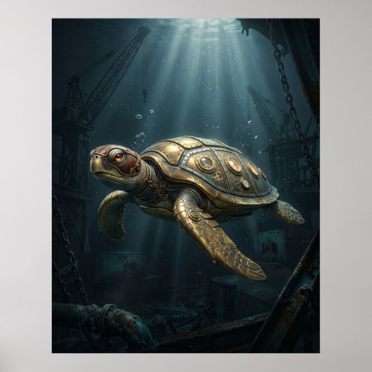 Poster Tortue submersible (Devant)