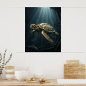 Poster Tortue submersible (Cuisine)