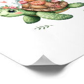 Poster Tortue totalement adorable avec corail (Coin)