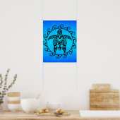 Poster Tortue tribale noire (Cuisine)