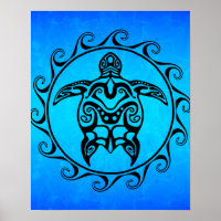 Tortue tribale noire