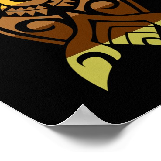 Poster Tortue Tribale Thanksgiving Day Cool Polynésien Fa (Coin)