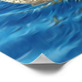 Poster Tortue verte à basking stylisée (Coin)