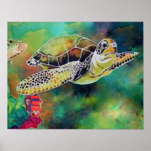 Poster Tortue verte de tortue de mer Imprimer "La Tortue"