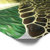 Poster Tortue verte juvénile stylisée (Coin)