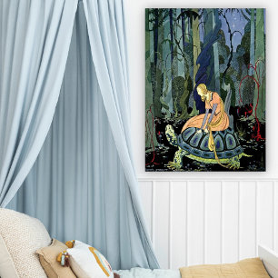 Poster Tortue vintage Virginia Stérrett Princess Rides