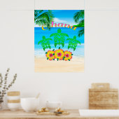 Poster Tortues de mer Honu hawaïen (Cuisine)