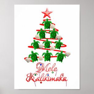 Poster Tortues de mer Mele Kalikimaka
