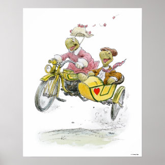 Poster Tortues de moto Sidecar Imprimer