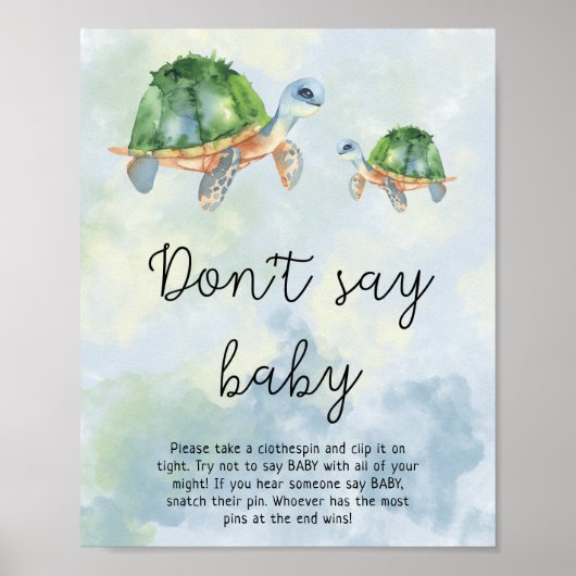 Poster Tortues marines - Ne pas dire bébé (Devant)