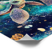 Poster Tortues nageant (Coin)