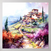 Toscane Aquarelle Art