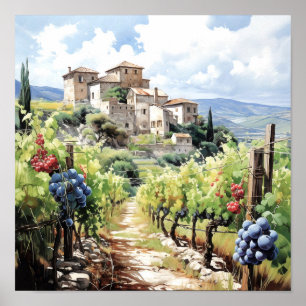 Poster Toscane Aquarelle Art