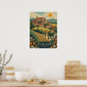 Poster Toscane au coucher du soleil - Italie Voyage (Cuisine)