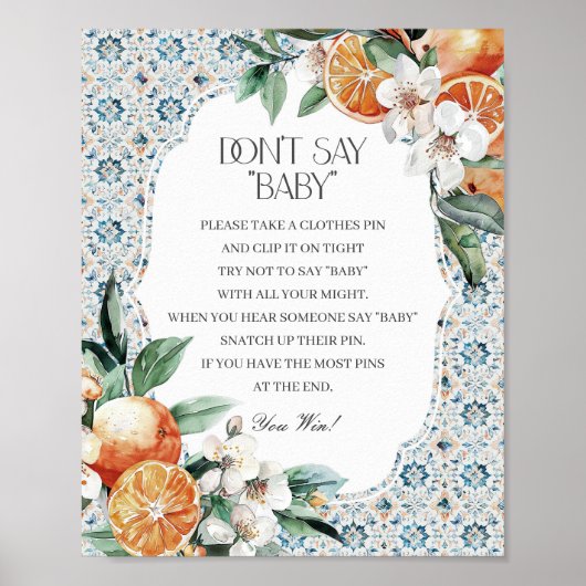 Poster Toscane Carrelage Italien Dont Dit Baby shower Jeu (Devant)