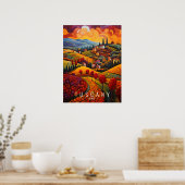 Poster Toscane en peinture d'automne | Italie | Art (Cuisine)