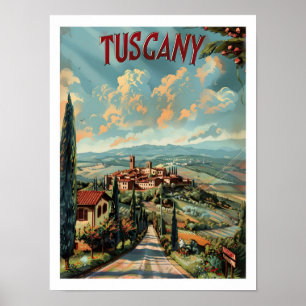 Poster Toscane Italia Classic Art Retro Vintage voyage