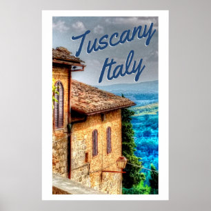 Poster Toscane Italie Italien Villa toscane Voyage