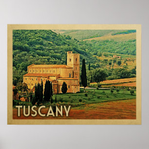 Poster Toscane Italie Vintage voyage