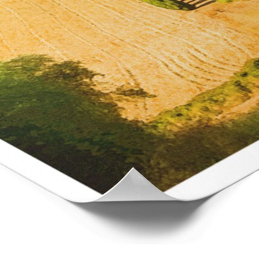 Poster Toscane Italie Vintage voyage rétro (Coin)