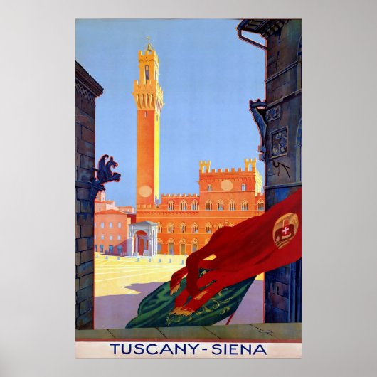 Poster Toscane ~ Sienne ~ Vintage Italie Voyage (Devant)