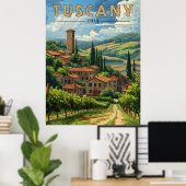 Poster Toscane vintage (Bureau à domicile)