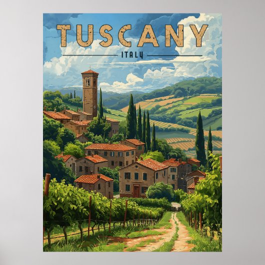 Poster Toscane vintage (Devant)